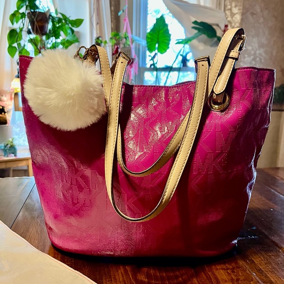 Handbags - Michael kors Pink Tote Bag with White Pom Pom